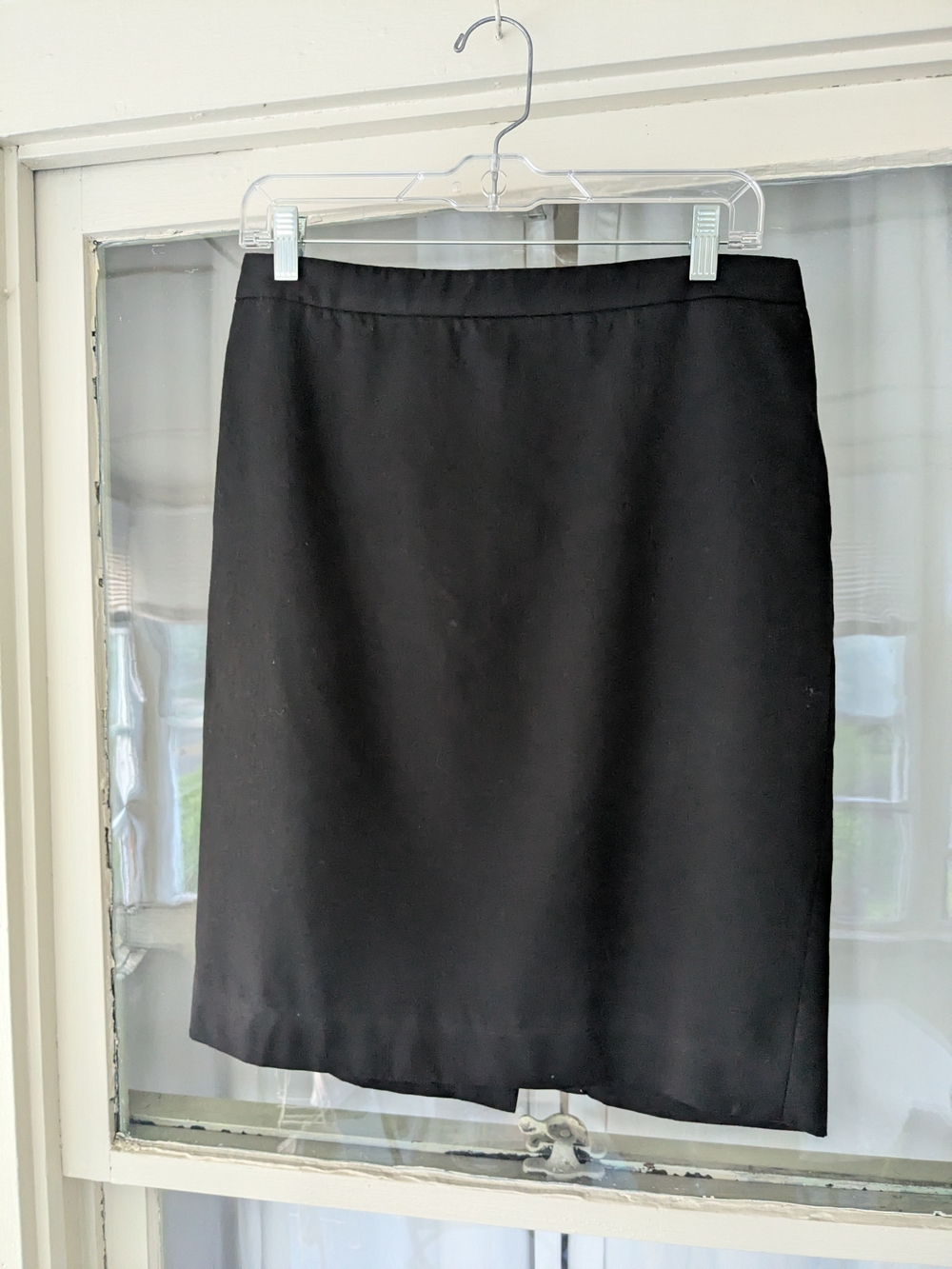 J. Crew Wool Black Pencil Skirt